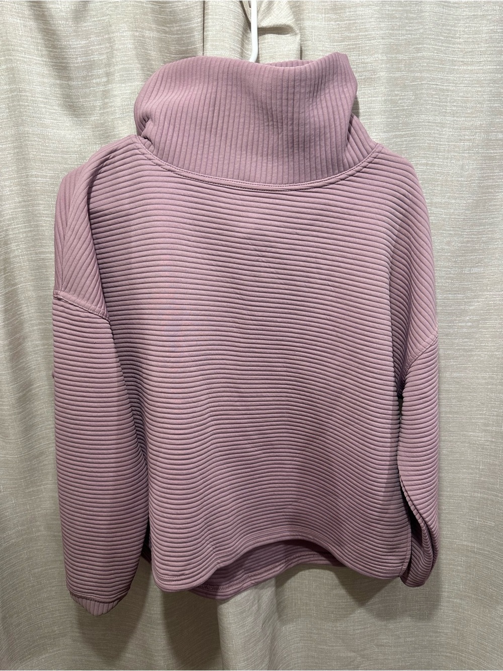 Cozy Ribbed Funnel Neck Sweater - Dusty Lavender
